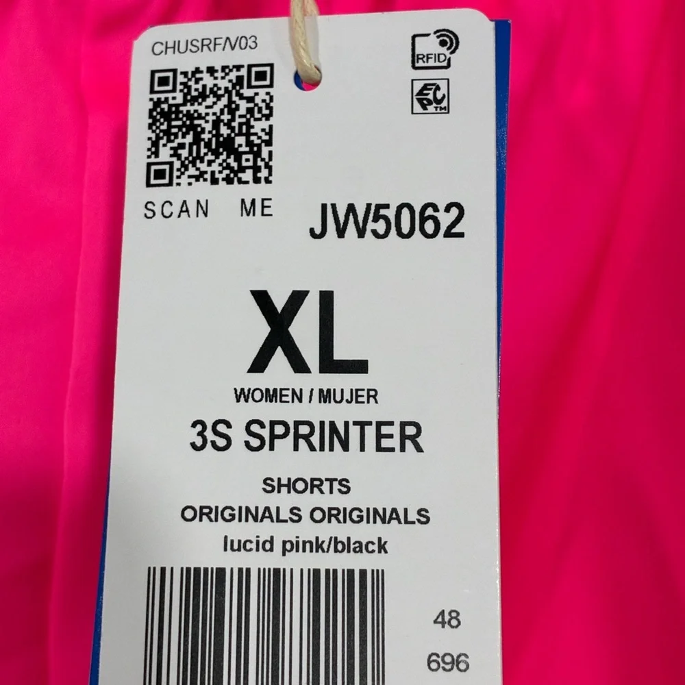adidas Originals Women’s XL Sprinter Satin Shorts Pink 3 Stripe JW5062 Hot Pants - Picture 6 of 10